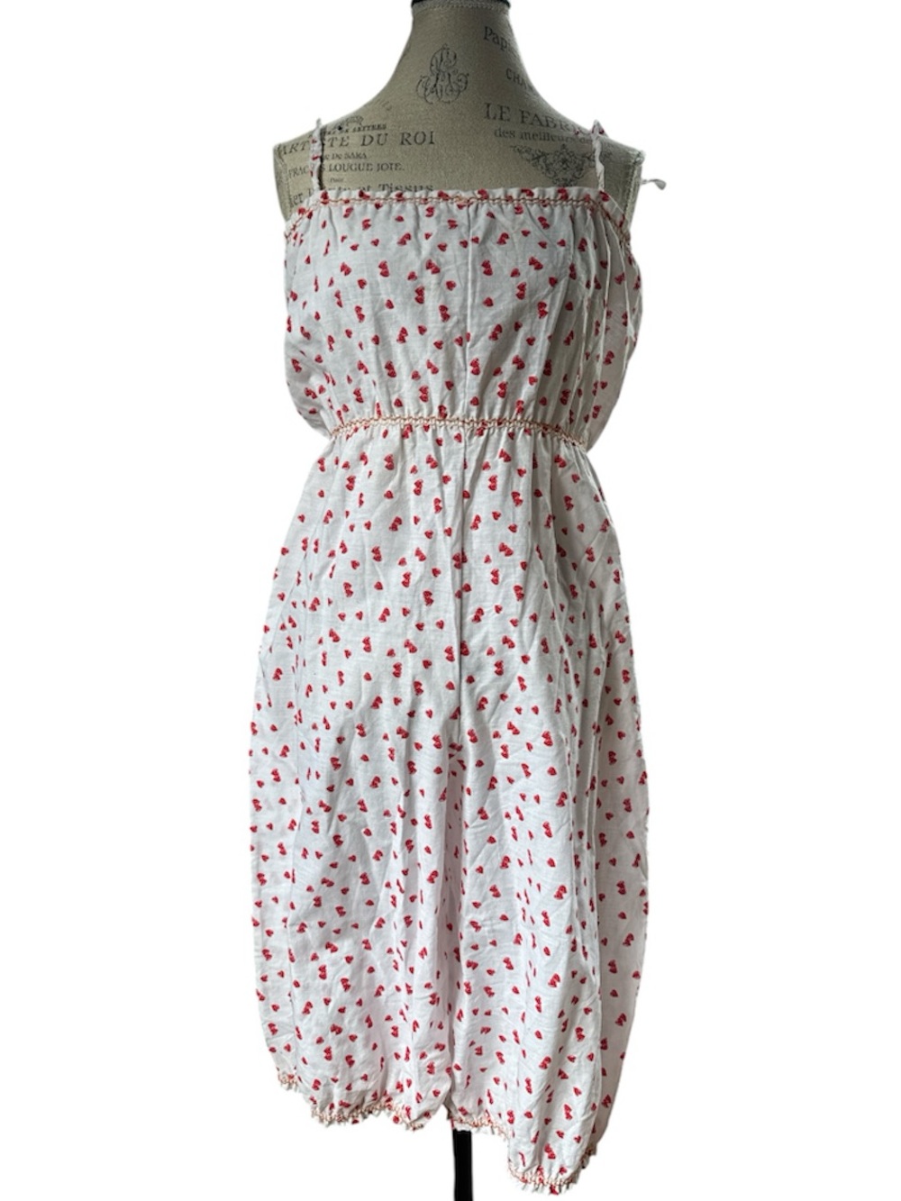1970’s/80’s handmade cotton bloomer jumper romper heart print s/m